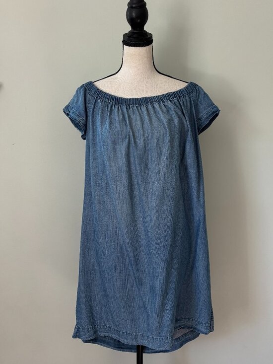 cloth & stone Dresses & Skirts - Cloth & Stone Chambray Off-Shoulder Mini Dress Medium Like New